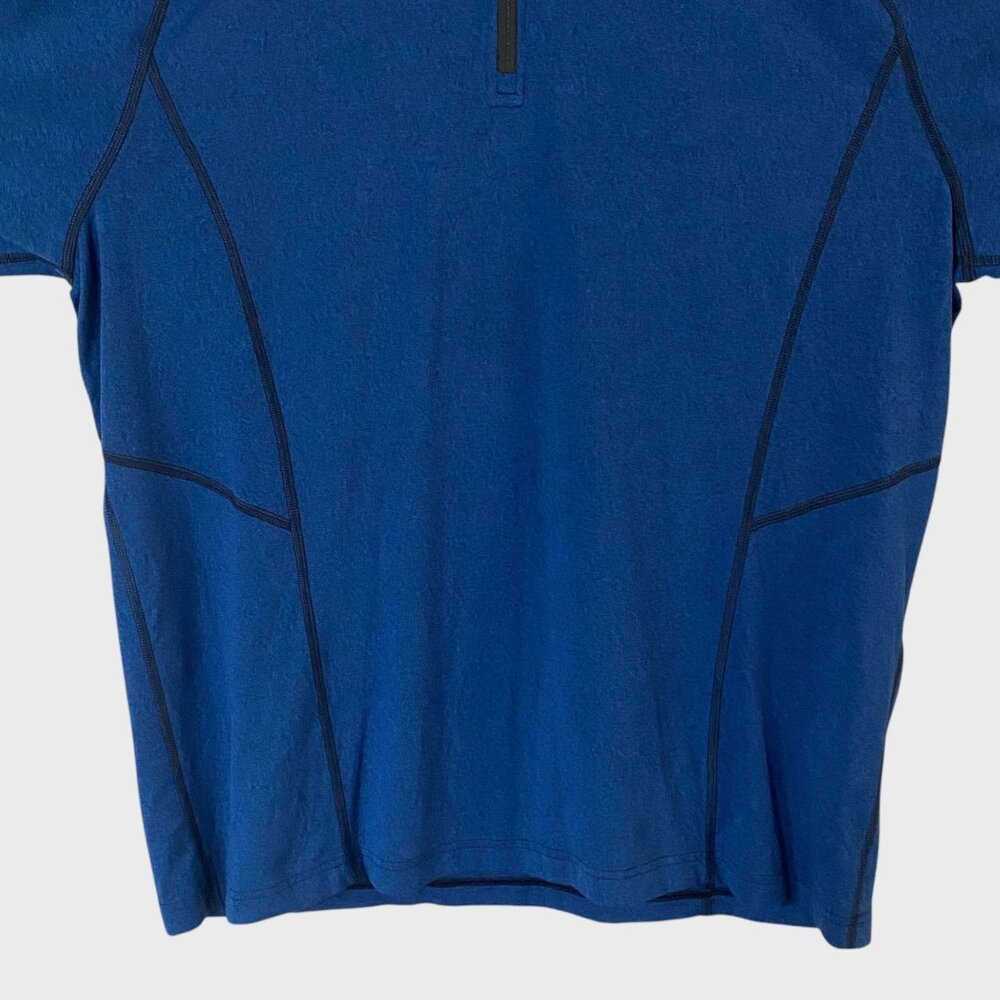 REI Co-op Quarter Zip Shirt Blue Men's Large Athletic Stretch Hiking Base-Layer - Picture 6 of 12